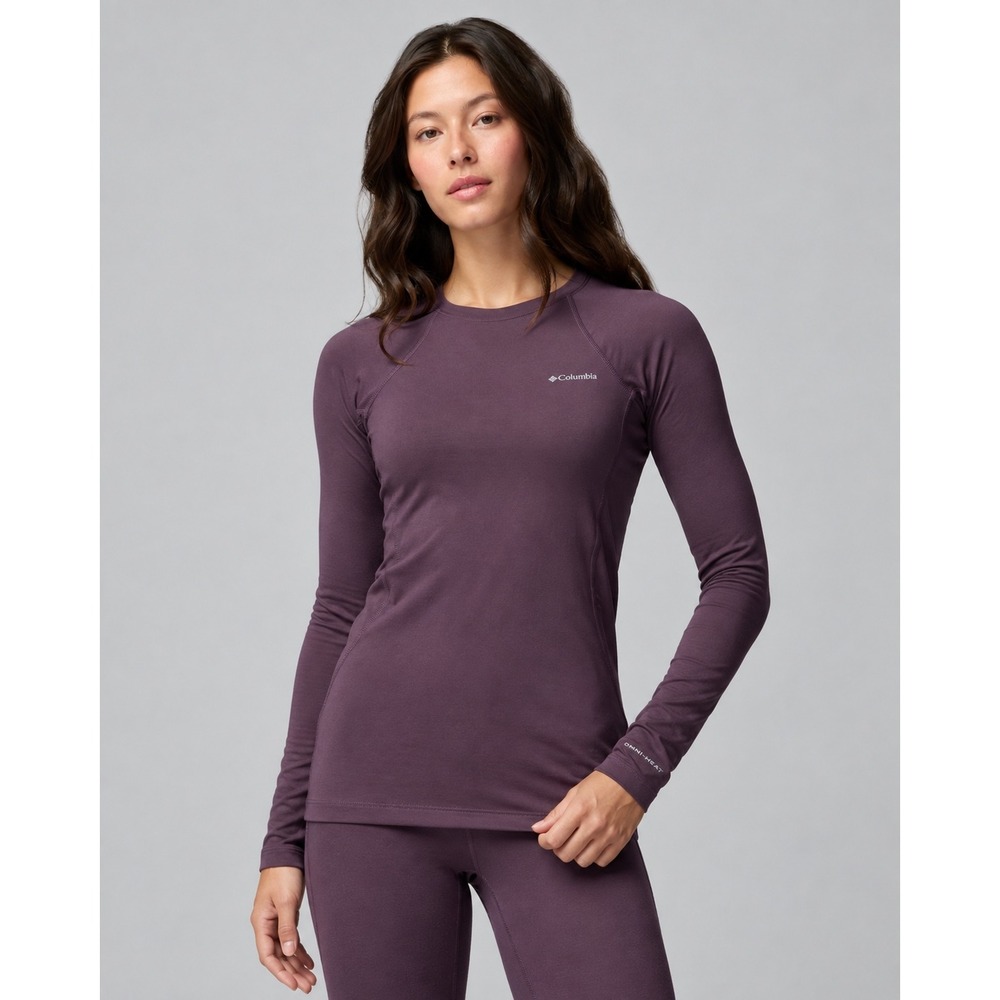 Columbia Omni-Heat Midweight Baselayer XS Purple Womens Long Sleeve Thermal Ski